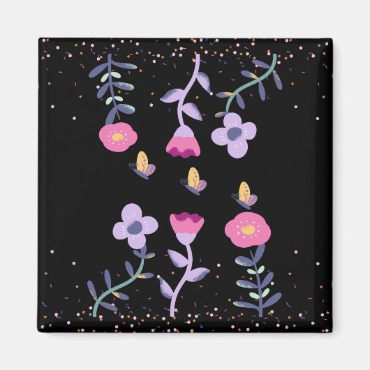 Schmetterlinge und Blume Magnet (Vorne)