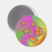 Schmetterlinge und Blume Magnet (Vorderseite/Rückseite)