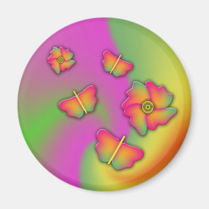 Schmetterlinge und Blume Magnet