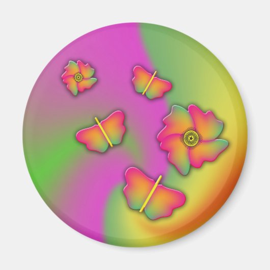 Schmetterlinge und Blume Magnet (Vorne)