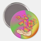 Schmetterlinge und Blume Magnet (Vorderseite/Rückseite)