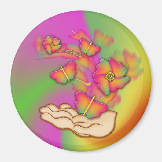 Schmetterlinge und Blume Magnet (Vorne)