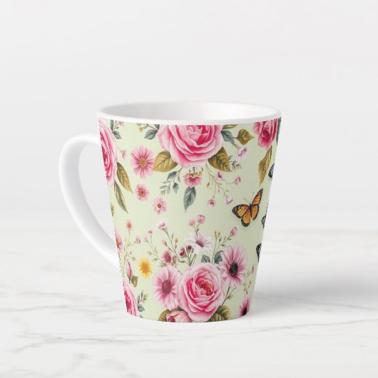 Schmetterlinge und Blume Milchtasse (Linke Ecke)