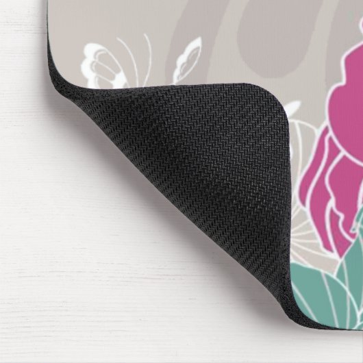 Schmetterlinge und Blume Mousepad (Ecke)
