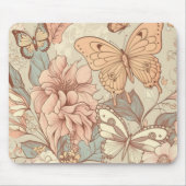 Schmetterlinge und Blume Mousepad (Vorne)