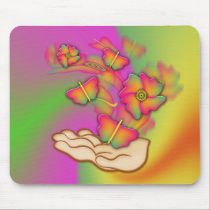 Schmetterlinge und Blume Mousepad