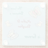 Schmetterlinge und Blume Mutter Tochter Glasuntersetzer (Rückseite)