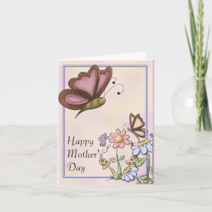 Schmetterlinge und Blume Muttertag Karte