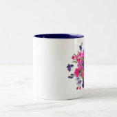 Schmetterlinge und Blume Muttertagsgeschenk Zweifarbige Tasse (Mittel)