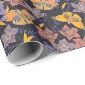 Schmetterlinge und Blume Nacht Geschenkpapier (Rolleneckpunkt)