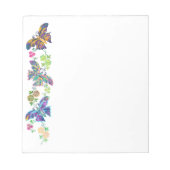 Schmetterlinge und Blume Notizblock (Vorderseite)