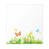 Schmetterlinge und Blume Notizblock (Vorderseite)