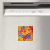 Schmetterlinge und Blume Öllackmagnet Magnet (In Situ (Geschirrspüler))