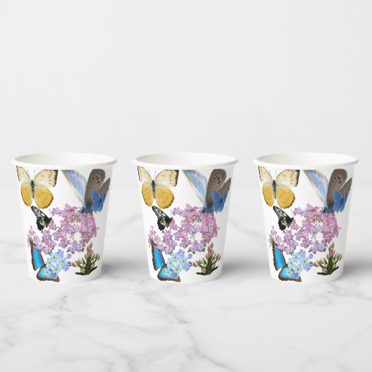 Schmetterlinge und Blume Pappbecher (Multi)