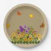 Schmetterlinge und Blume Pappteller (Vorderseite)