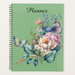Schmetterlinge und Blume Planer