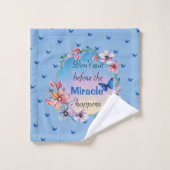 Schmetterlinge und Blume Positives Mindset-Zitat Badhandtuch Set (Waschlappen)