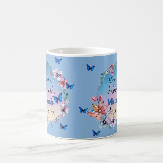 Schmetterlinge und Blume Positives Mindset-Zitat Kaffeetasse (Mittel)