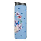 Schmetterlinge und Blume Positives Mindset-Zitat Thermosbecher (Nach rechts gedreht)