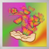 Schmetterlinge und Blume Poster (Vorne)