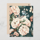 Schmetterlinge und Blume Postkarte (Vorne/Hinten)