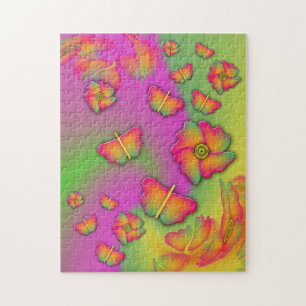 Schmetterlinge und Blume Puzzle