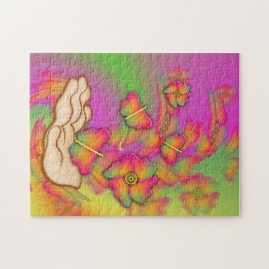 Schmetterlinge und Blume Puzzle (Horizontal)