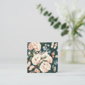 Schmetterlinge und Blume Quadratische Visitenkarte (Stehend Vorderseite)