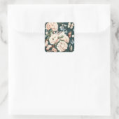 Schmetterlinge und Blume Quadratischer Aufkleber (Tasche)