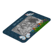 Schmetterlinge und Blume Rahmen hinzufügen Ihr Fot Magnet (Linke Seite)