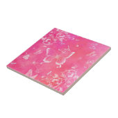 Schmetterlinge und Blume - rosa Kunst Fliese (Seite)