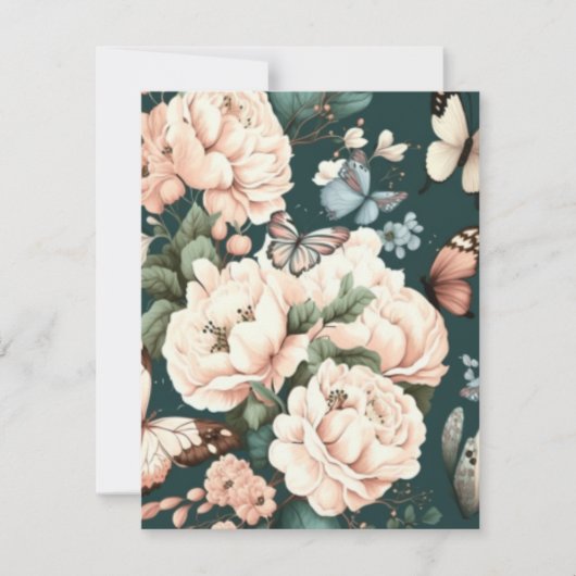 Schmetterlinge und Blume RSVP Karte (Vorderseite)