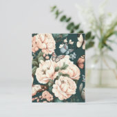 Schmetterlinge und Blume RSVP Karte (Stehend Vorderseite)