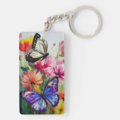 Schmetterlinge und Blume Schlüsselanhänger (Rückseite)