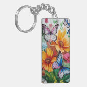 Schmetterlinge und Blume Schlüsselanhänger (Vorderseite links)