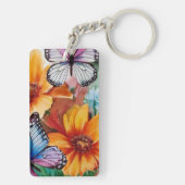 Schmetterlinge und Blume Schlüsselanhänger (Rückseite)