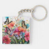 Schmetterlinge und Blume Schlüsselanhänger (Rückseite)