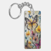 Schmetterlinge und Blume Schlüsselanhänger (Vorderseite links)