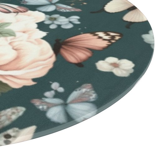 Schmetterlinge und Blume Schneidebrett (Ecke)
