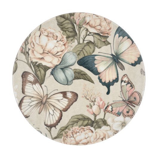 Schmetterlinge und Blume Schneidebrett (Vorderseite)