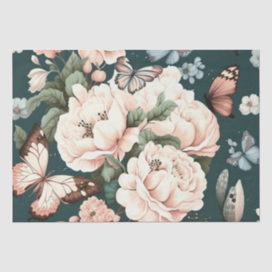 Schmetterlinge und Blume Seidenpapier (Vorderseite)