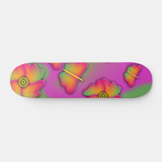 Schmetterlinge und Blume Skateboard (Horizontal)