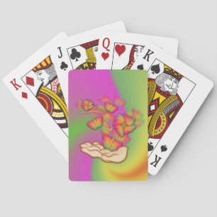 Schmetterlinge und Blume Spielkarten