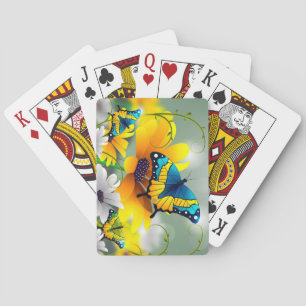 Schmetterlinge und Blume Spielkarten