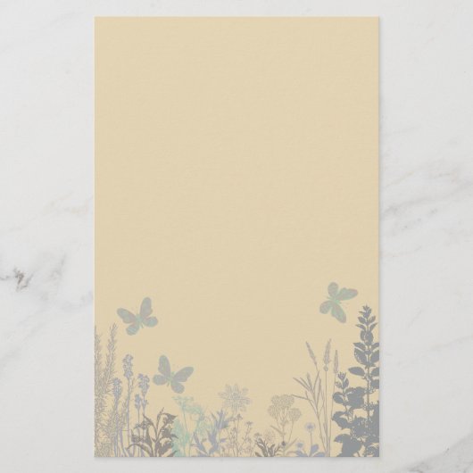 Schmetterlinge und Blume Stationery Briefpapier (Vorderseite)