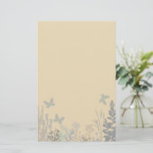 Schmetterlinge und Blume Stationery Briefpapier (Stehend Vorderseite)