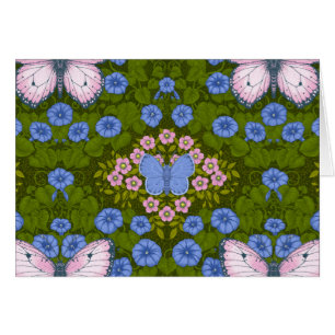 Schmetterlinge und Blume Symmetrie, blau und rosa