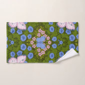 Schmetterlinge und Blume Symmetrie, blau und rosa Badhandtuch Set (Handtuch)
