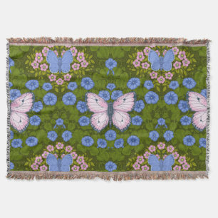 Schmetterlinge und Blume Symmetrie, blau und rosa Decke