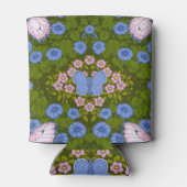 Schmetterlinge und Blume Symmetrie, blau und rosa Dosenkühler (Rückseite)